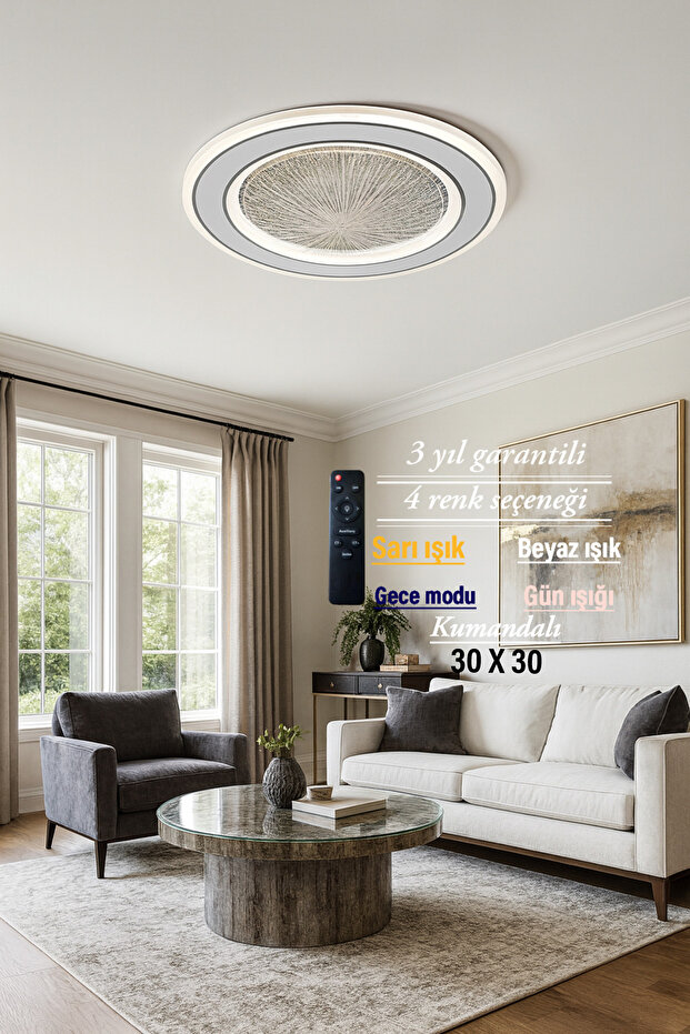 Lucent Modern İç Çizgi Desen Plafonyer Avize - 1
