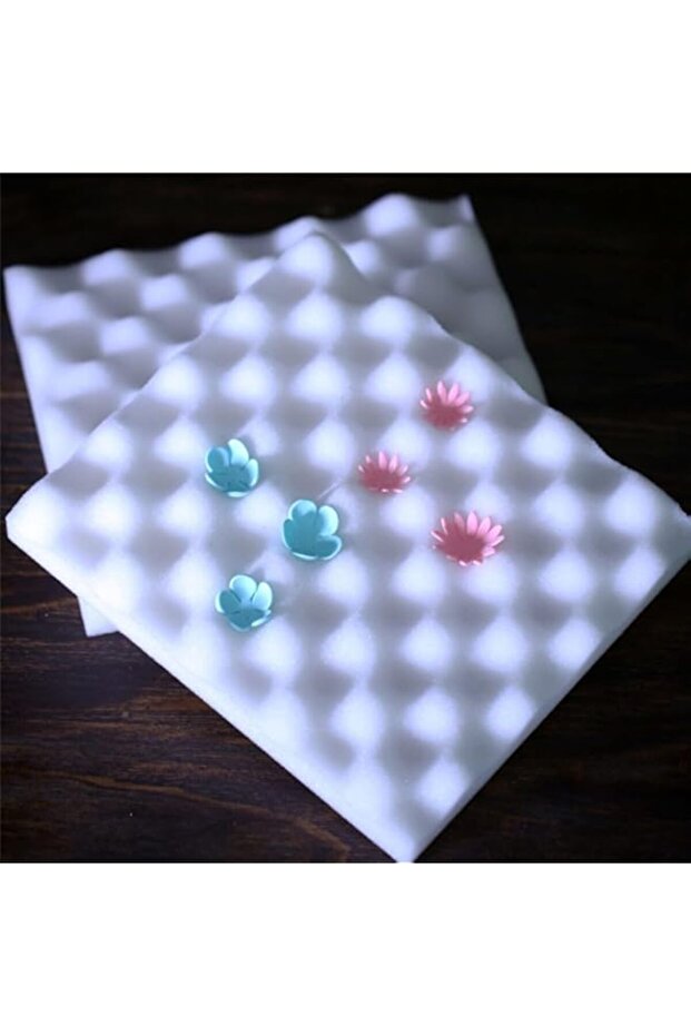 2 Pcs Fondant Shaping Sponge Pad Sugar Flower Gum Paste Modeling Foam Tray Wave Sponge Mat Cake Decorating Tools by EORTA for Kitchen Baking Sugarcraft DIY, White