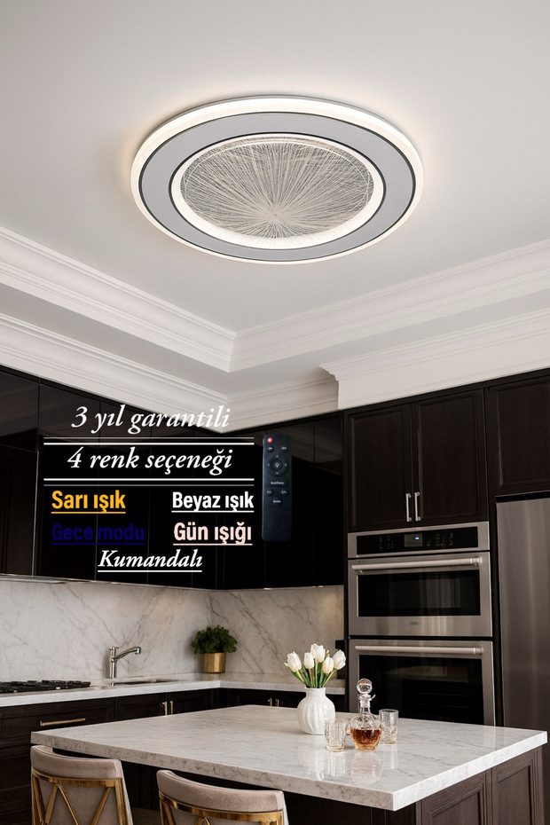 Lucent Modern İç Çizgi Desen Plafonyer Avize - 4