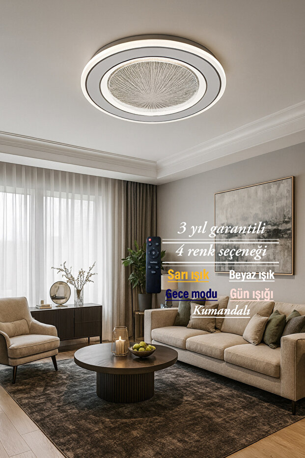 Lucent Modern İç Çizgi Desen Plafonyer Avize - 3
