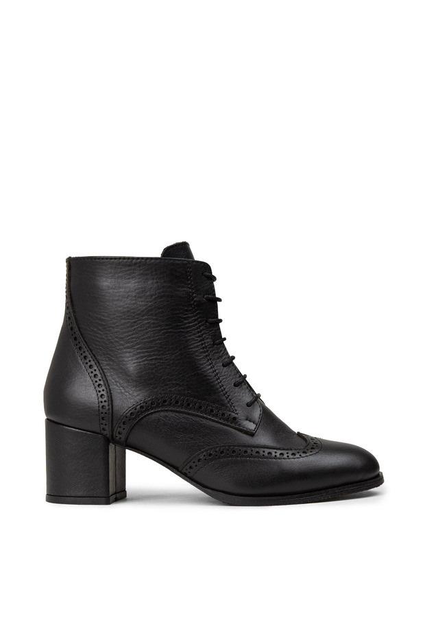 Kadın Hakiki Deri Siyah Bot - 1