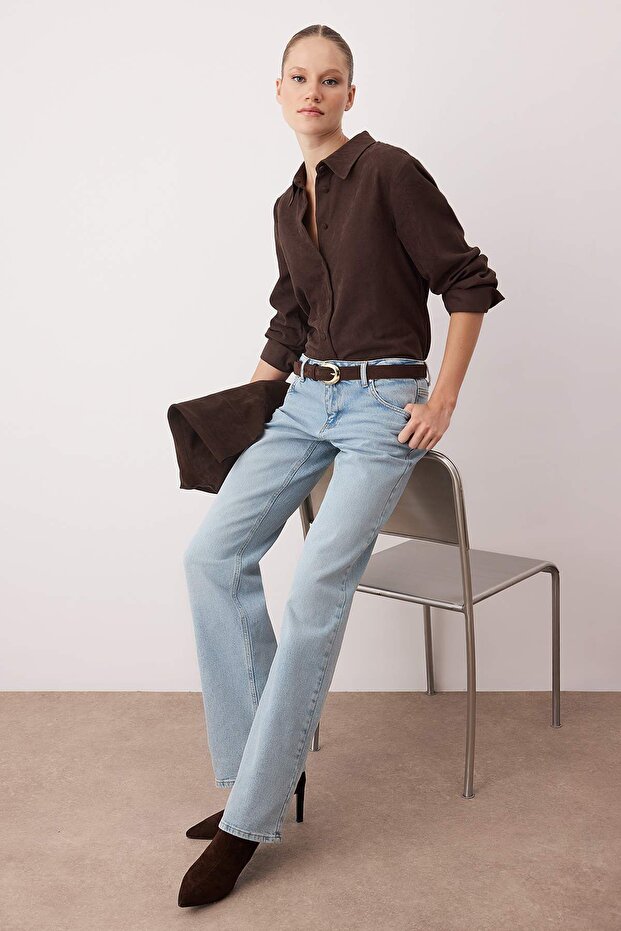 Mavi Düşük Bel Comfort Wide Leg Geniş Paça Jeans TWOAW26JE00207 - 2