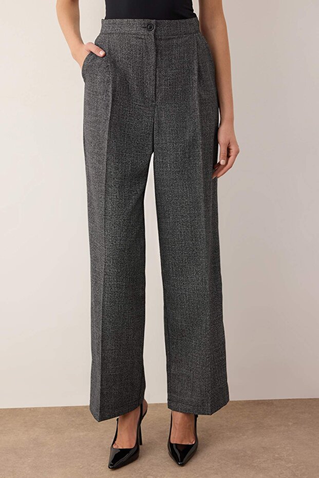 EXCLUSIVE Özel Koleksiyon Antrasit Wide Leg/Geniş Paça Kumaş Pantolon TWOAW26PL00116 - 4