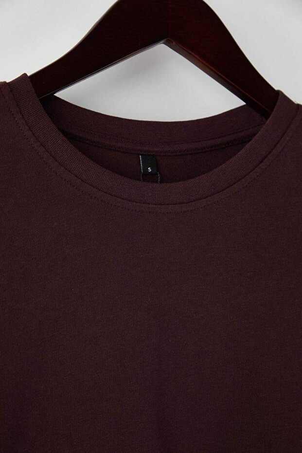 Siyah- Kahverengi- Beyaz Regular/Normal Uzun Kollu 3'lü Basic Paket T-Shirt TMNAW21TS0197 - 3