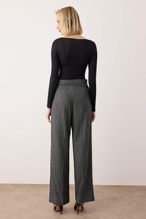 EXCLUSIVE Özel Koleksiyon Antrasit Wide Leg/Geniş Paça Kumaş Pantolon TWOAW26PL00116 - 5
