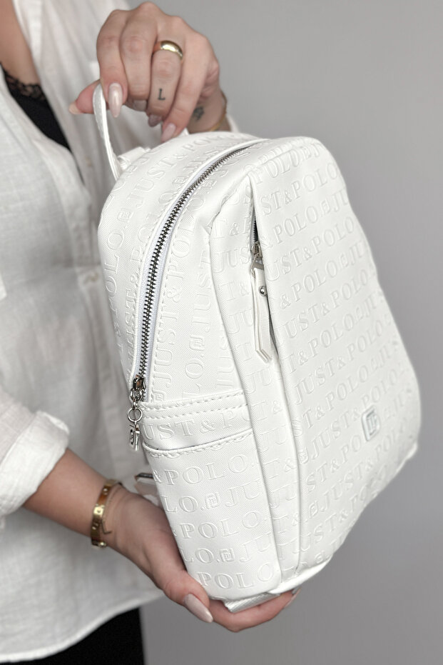 Vegan Leather Premium Product Multi-Compartment Women's Shoulder Bag Glb-4040-gq White