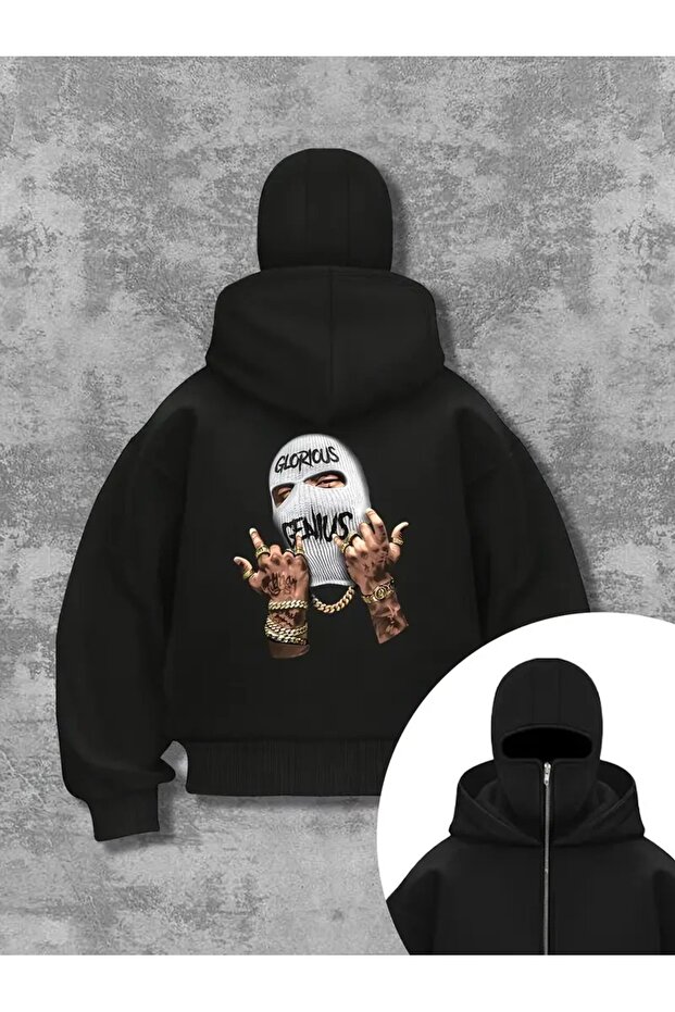 Snow Masked Ninja Unisex Sweatshirt Cardigan 2Strands Thick Fleece