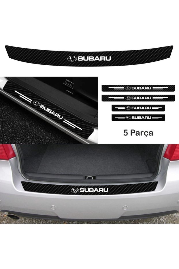 Accessory Auto Tie And Door Sill Sticker Set Carbon Compatible For Subaru Impreza