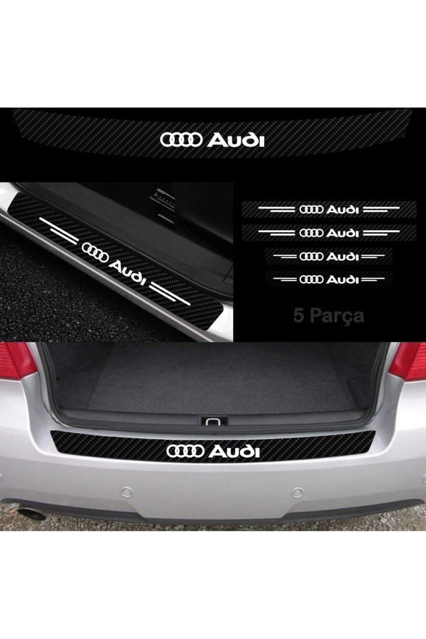 Accessory Auto Tie And Door Sill Sticker Set Carbon Compatible For Audi Rs