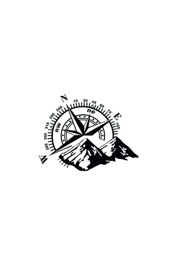 Compass Mountain Off Road Auto Sticker, Car Sticker, Vehicle Sticker 30cm*20cm(black)