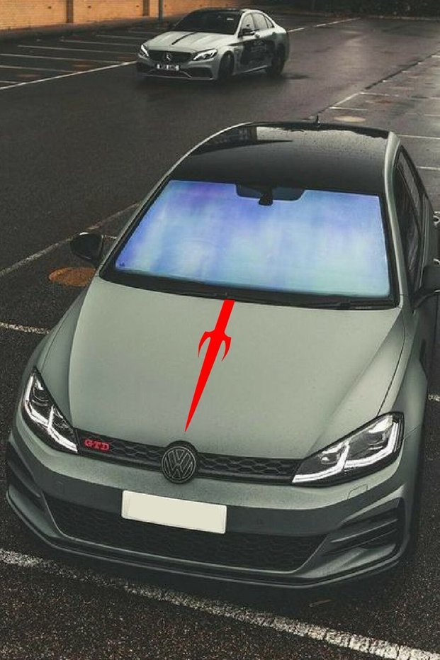 Auto Hood Strip Special New Sticker Sword Designed Red 25*60 cm