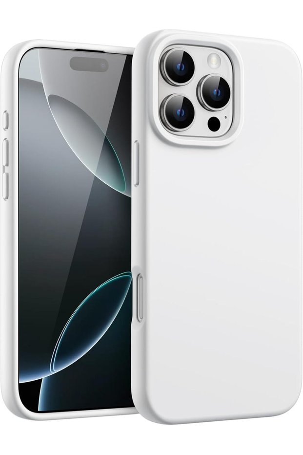 iPhone 16 Pro Max Case Inside Velvet Camera Raised Launch Silicone Cover White