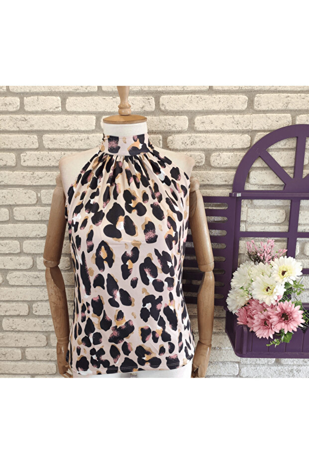 بلوزة من القماش الصغير بطبعة جلد الفهد مقاس 56 سم - 2