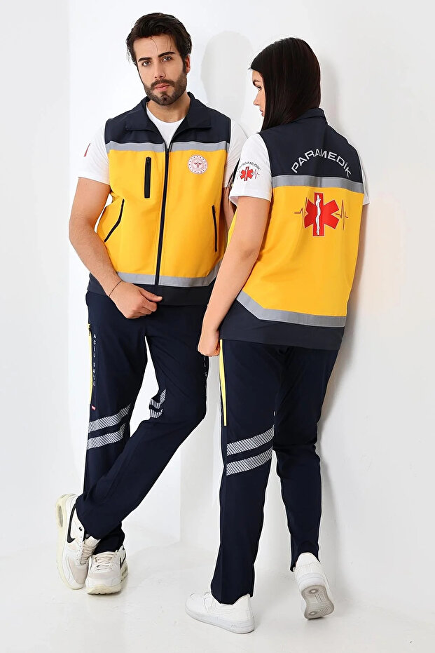 Paramedik Unisex Yazlık Yelek - Sarı - 2