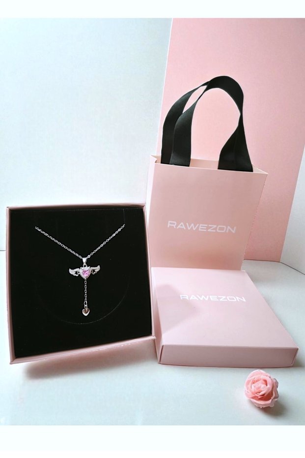 Nerovia Series- Steel Winged Heart Model Zircon Stone Women's Necklace-Gift for Lover Birthday