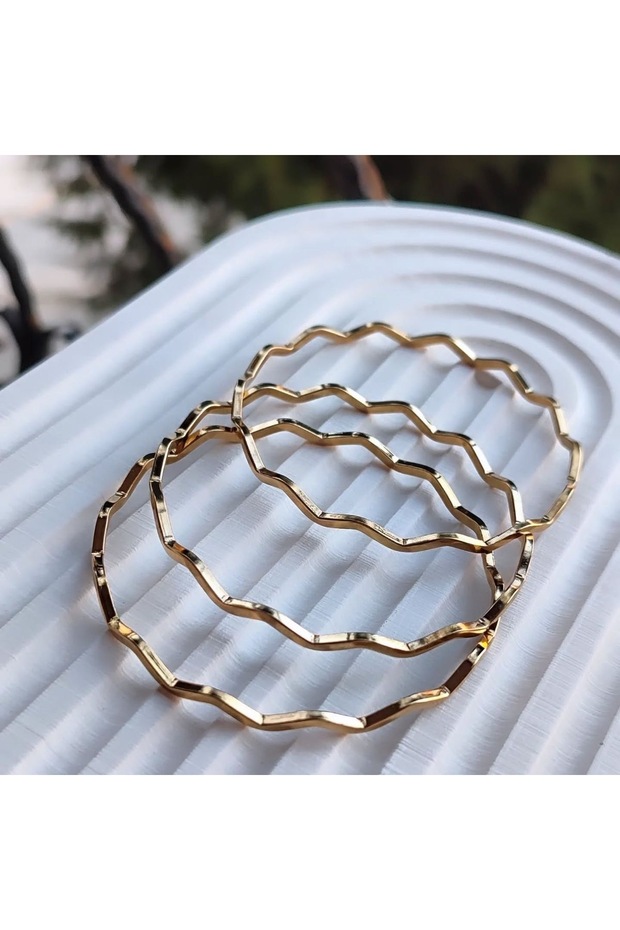 3'lü Dalgalı Ajda Bilezik Seti - 4