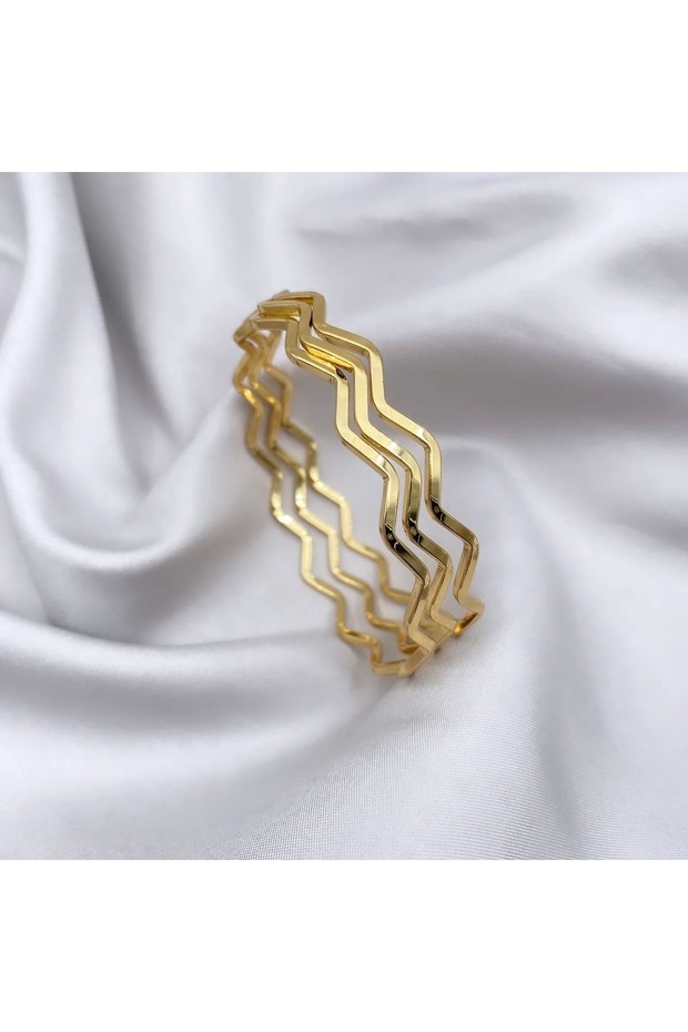 3'lü Dalgalı Ajda Bilezik Seti - 3