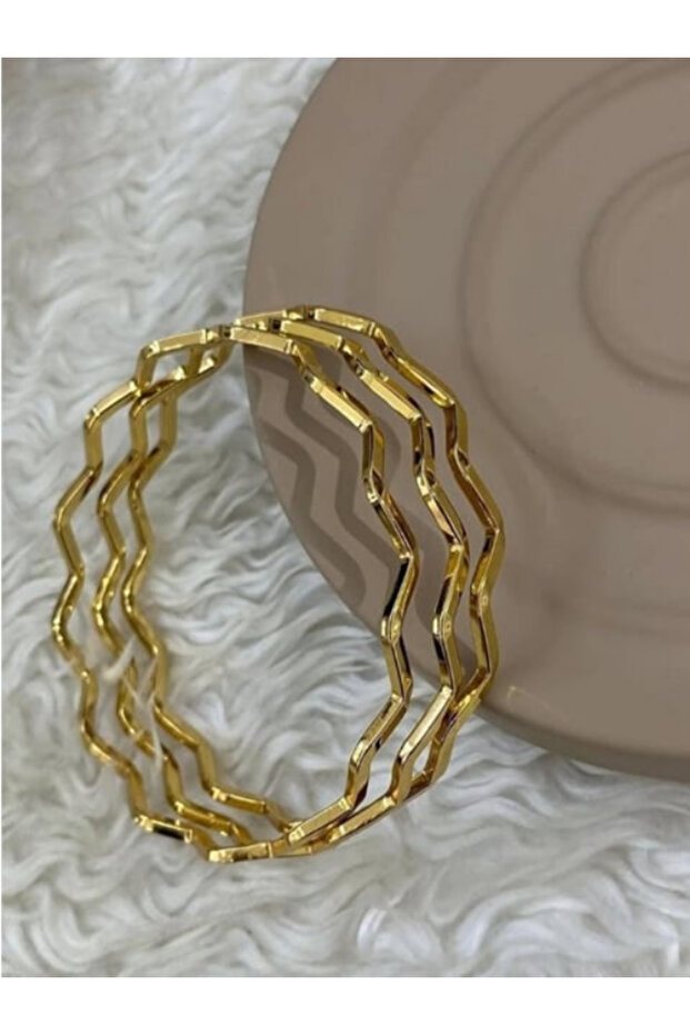 3'lü Dalgalı Ajda Bilezik Seti - 5