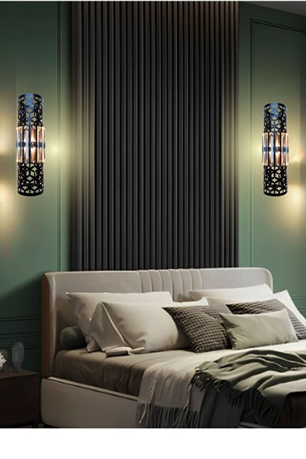 Star Aplik Siyah , Pilli Aplik, Anahtarlı, Pilli Elektrikli Ledli Duvar Aplik, Gece Lambası - 4