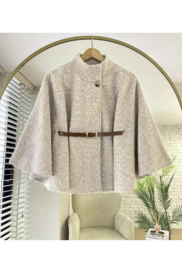 Belted Short Stamped Poncho