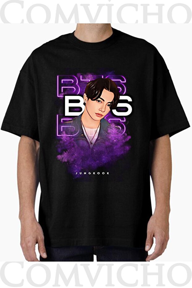تي شيرت مطبوع بتصميم BTS Jungkook للجنسين