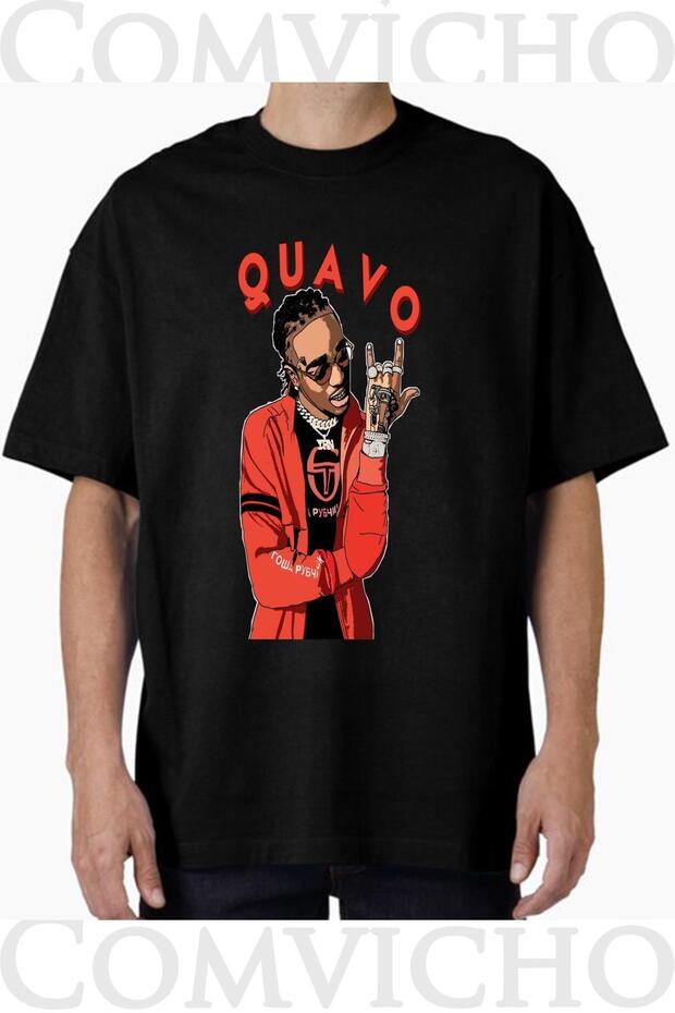 تي شيرت مطبوع بتصميم Quavo v1 للجنسين