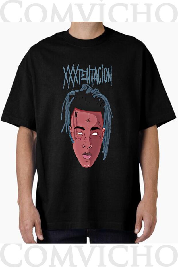 Unisex Xxxtentacion V4 Design Printed Oversize T-Shirt