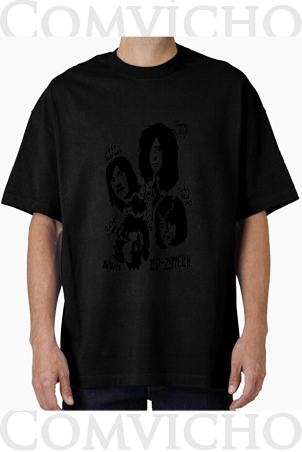 Unisex Led Zeppelin V1 Design Printed Oversize T-Shirt