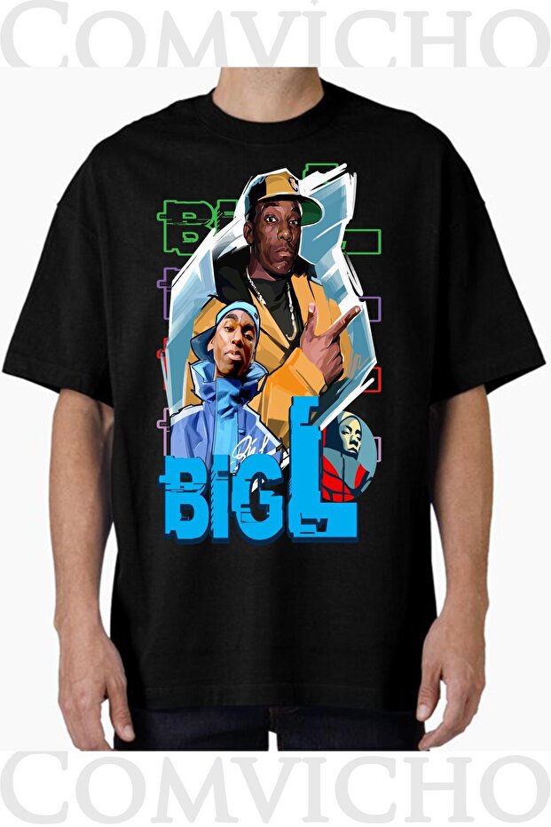تي شيرت كبير الحجم مطبوع بتصميم Biggie v5 للجنسين