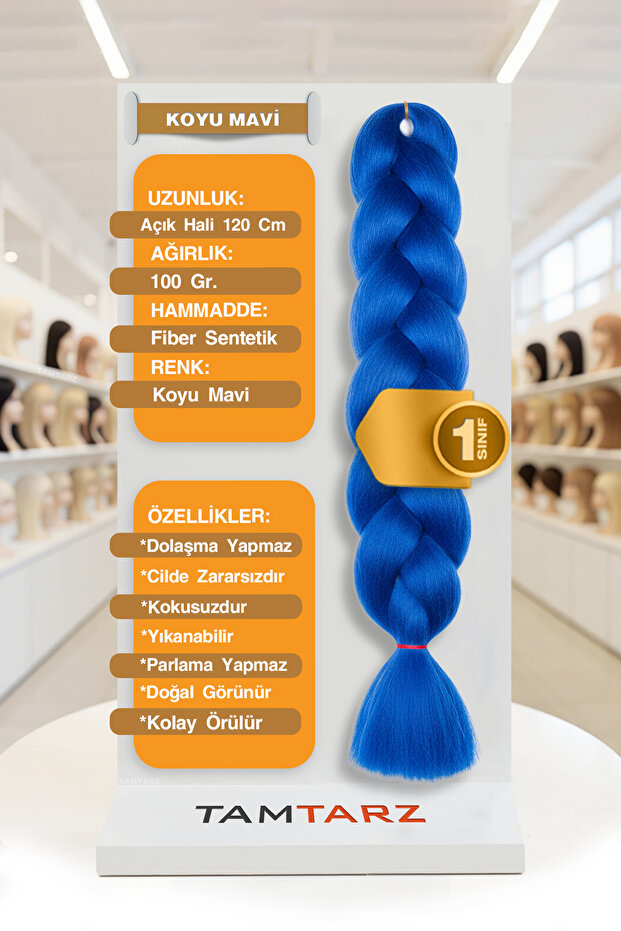 Fiber Synthetic Hair for African Braiding Rasta and Box Braid - Dark Blue