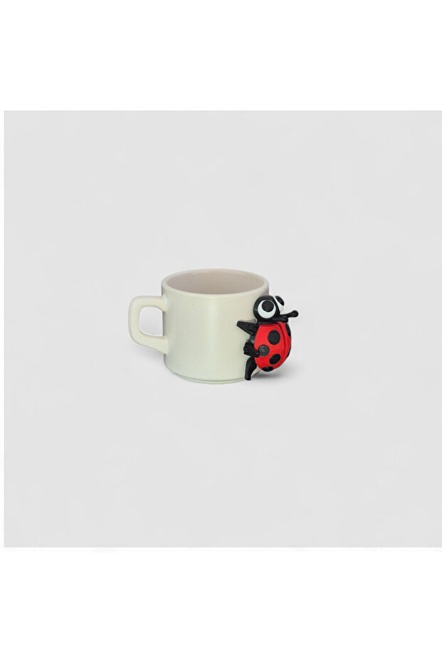 sevimli kupa bardak 3D uğur böceği figürlü bardak el yapımı kupa bardak hediyelik kupa bardak - 3