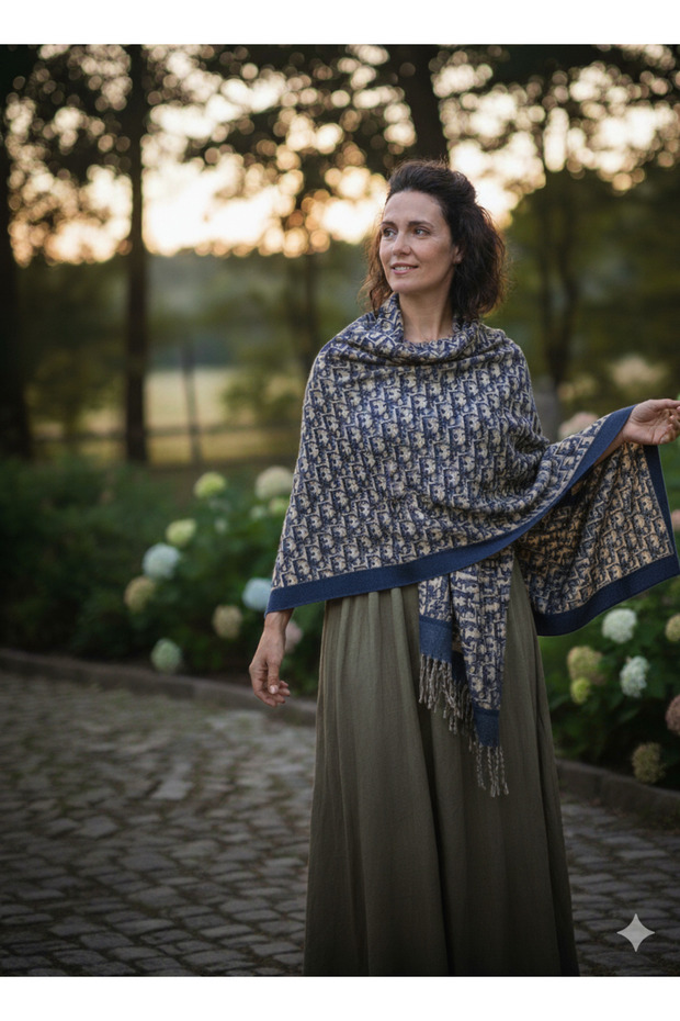 Desenli Pamuklu Şal - 1