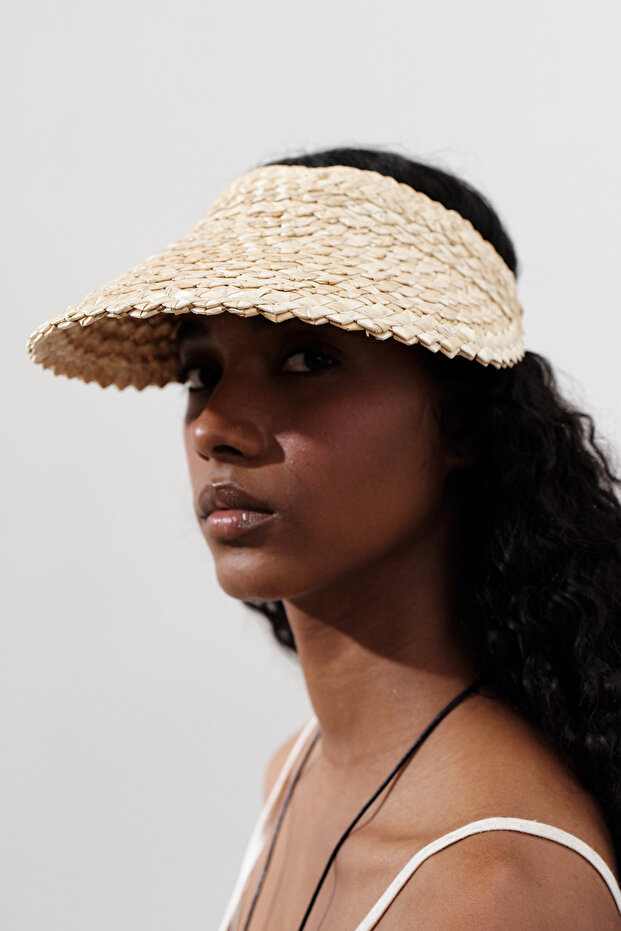 Straw Visor Hat Beige - 1