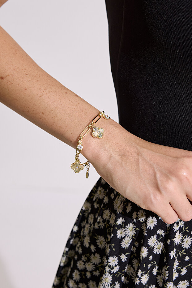 Clover zircon stone bracelet standard - 1