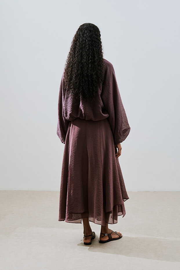 BALON FORM KISA BLUZ BORDO - 6