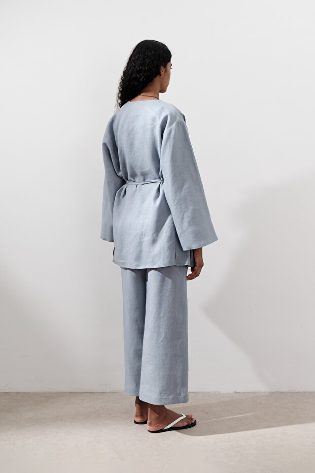 LEN KRUVAZE ZÁRÓ KIMONO KÉK - 7