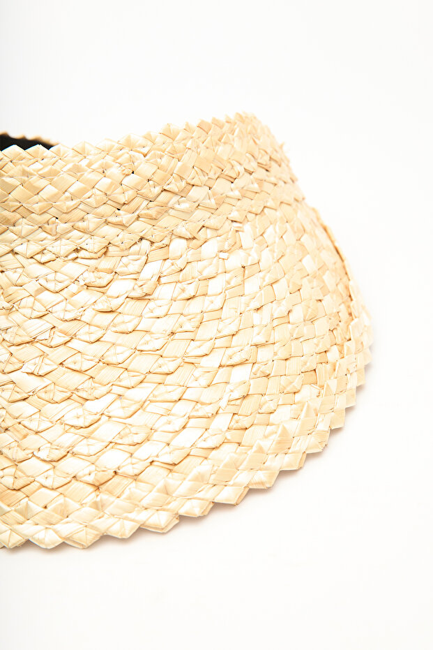 Straw Visor Hat Beige - 4