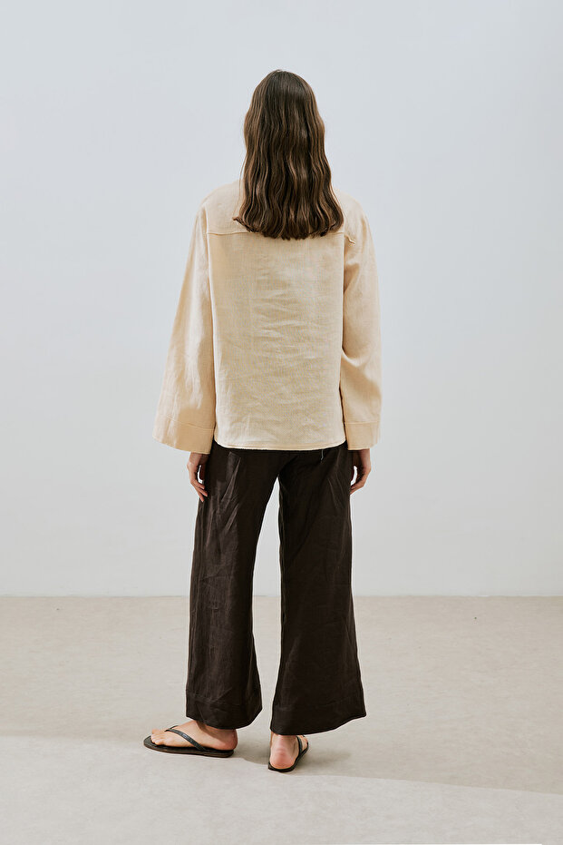 Keten Button-Front Shirt with Buttons on the Front - 6