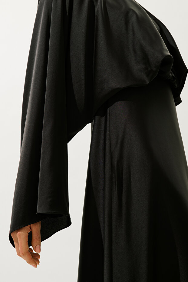 Rochie de seara ADELE SATIN NEGRA - 5