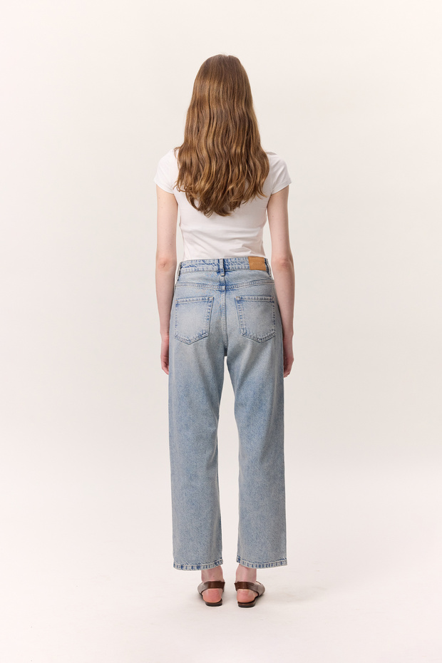 YÜKSEK BEL STRAIGHT FIT JEAN AÇIK MAVİ - 8