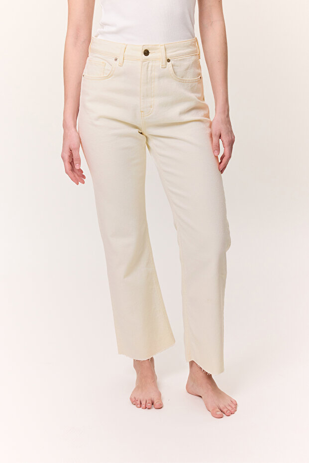 YÜKSEK BEL FLARE PAÇA JEAN EKRU - 4