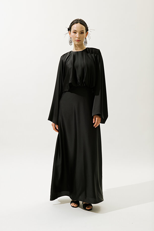 Rochie de seara ADELE SATIN NEGRA - 2