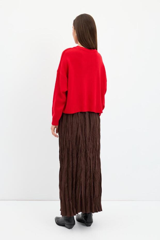 Basic Triko Kazak Kırmızı - 4