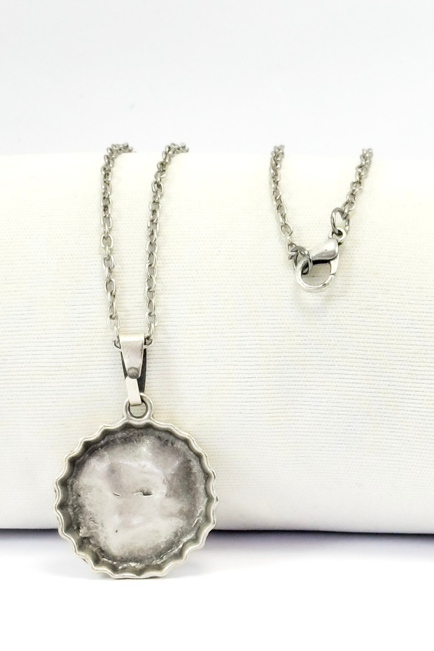 Silver Colored Antique Metal Gasoz Cap Pendant, Gift Gasoz Cap Pendant