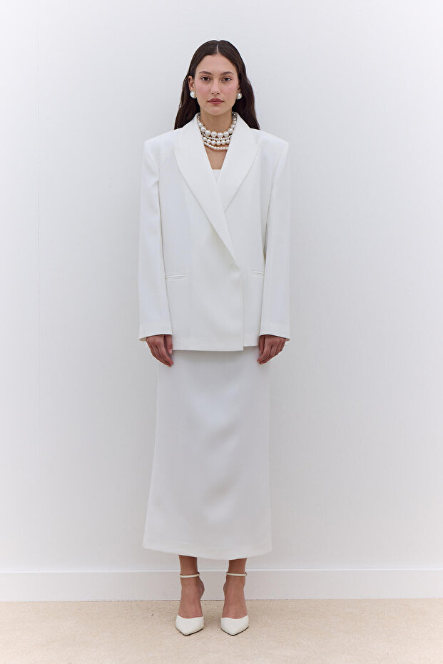 MİDİ BOY KALEM ETEK EKRU - 2