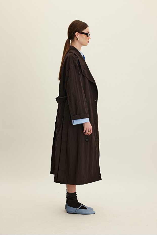 JUDE OVERSIZE TRENÇKOT ACI KAHVE - 5