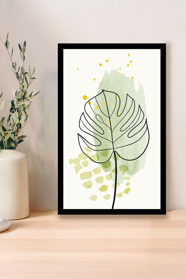 1 Adet Yeşil Tüylü Ahşap Mdf Çerçeve Görünümlü Mdf Tablo - 4