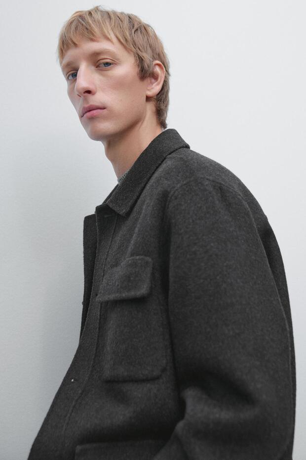 Cepli yünlü ceket - 4