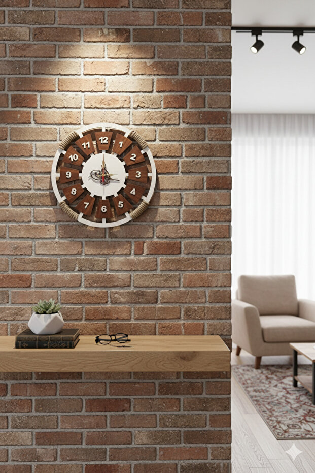 Hasır İpli Halatlı Duvar Saati - 2