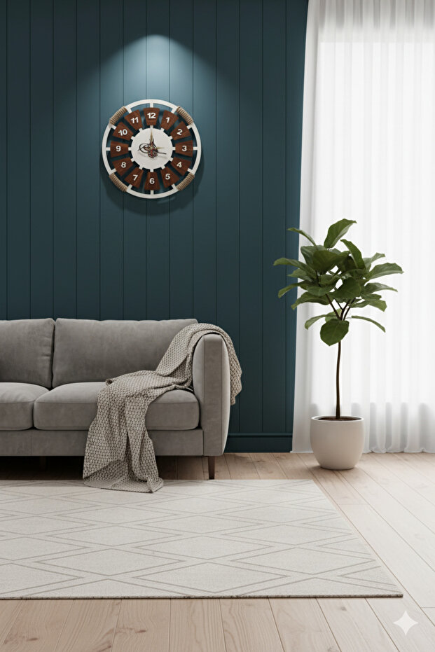 Hasır İpli Halatlı Duvar Saati - 5